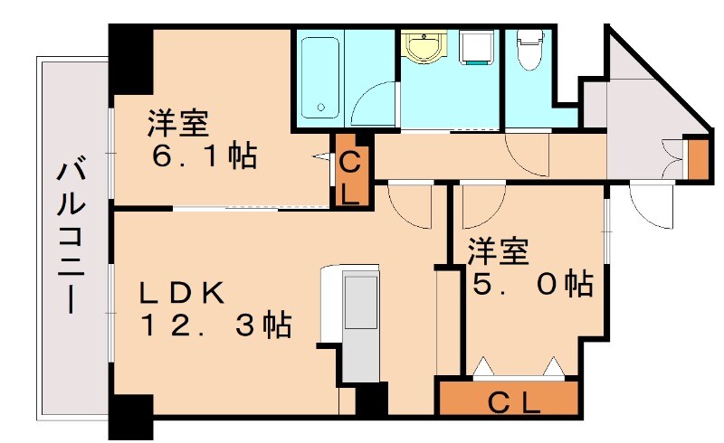 箱崎駅 徒歩5分 8階の物件間取画像