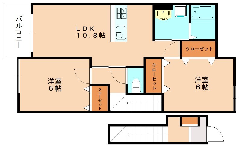 Heart　Life野間Cの物件間取画像