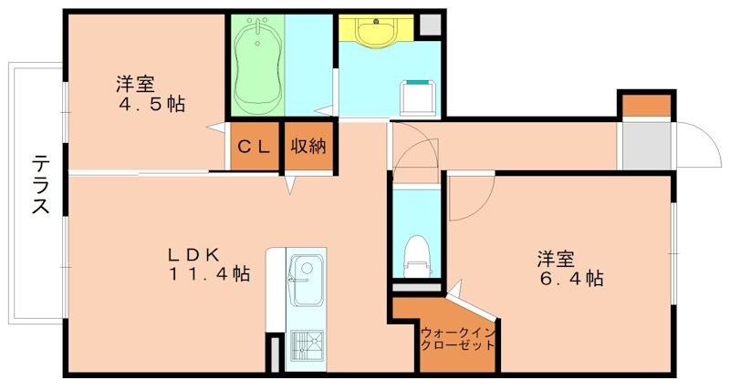 エスポワール高原Ⅱの物件間取画像