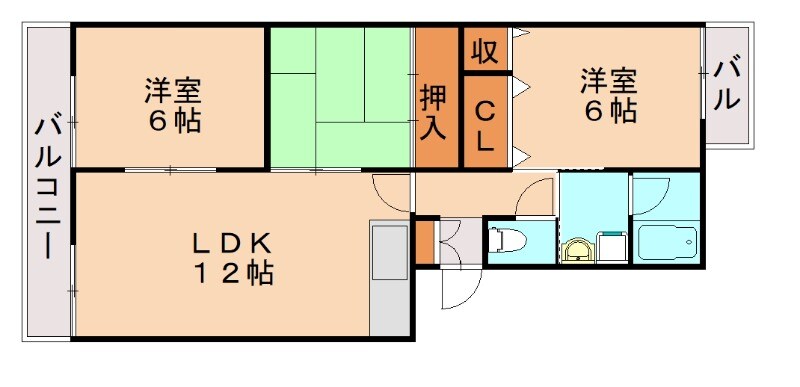 竹下駅 徒歩7分 3階の物件間取画像