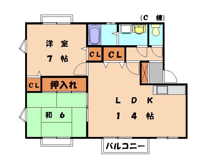 メロディビューラーⅡCの物件間取画像