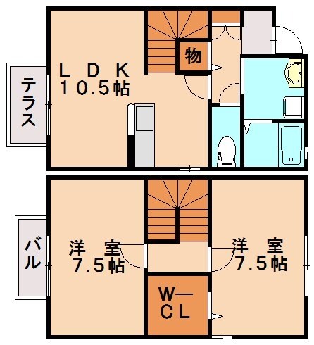 グランシャリオB棟の物件間取画像