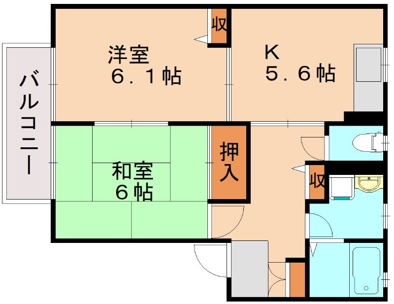 ヴィゲール古賀Bの物件間取画像