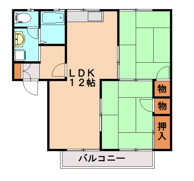 グリーンヒル白水A棟の物件間取画像