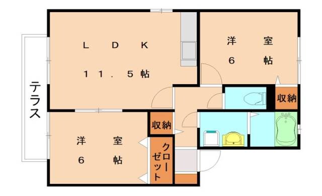セジュール赤間の物件間取画像