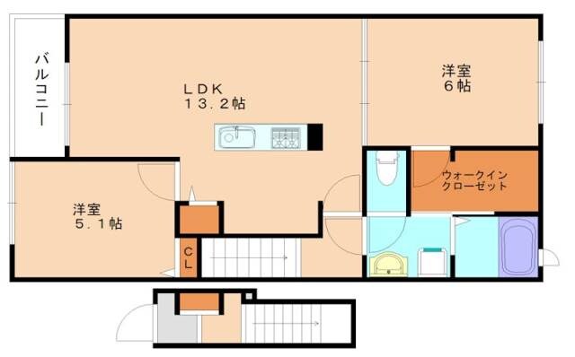 ミルト立花Vの物件間取画像