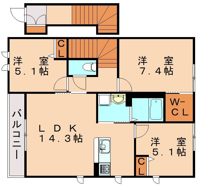 グランデュオ紙小Aの物件間取画像