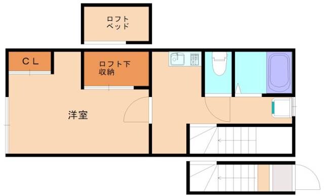 教育大前駅 徒歩8分 2階の物件間取画像