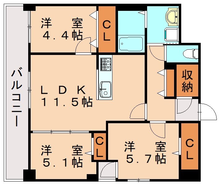 アビターレ博多の物件間取画像
