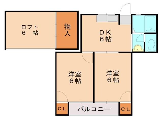 香椎駅 徒歩12分 2階の物件間取画像