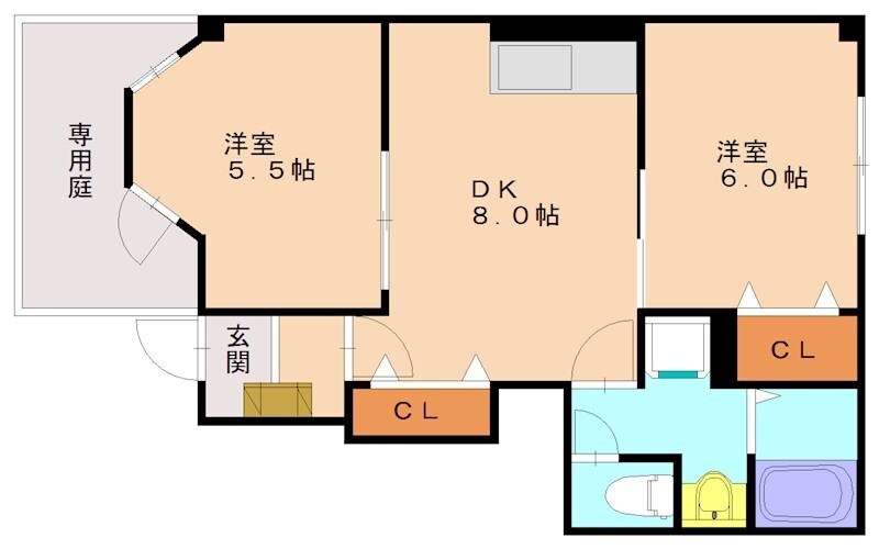 スカイヒルズ原Bの物件間取画像