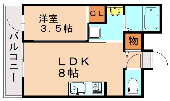 ブルーダイヤモンド中間の物件間取画像