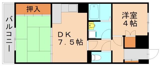 陣山スカイマンションの物件間取画像