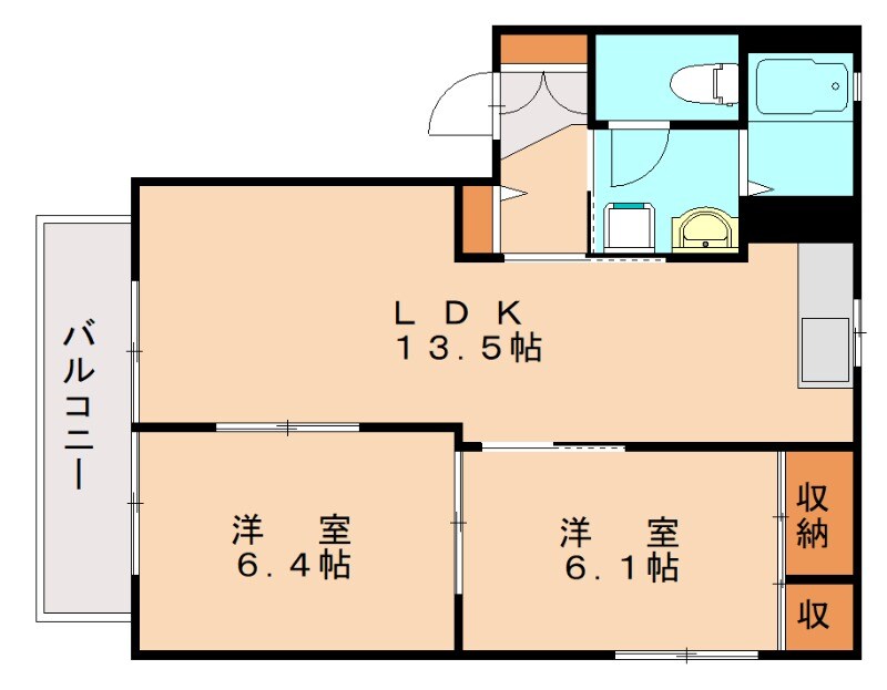 折尾駅 徒歩22分 2階の物件間取画像