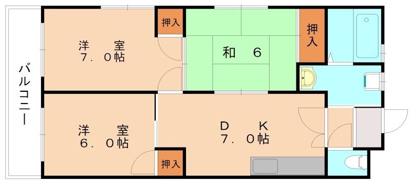 サンハイツ中村の物件間取画像