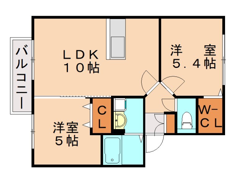 緑ケ丘 徒歩5分 2階の物件間取画像