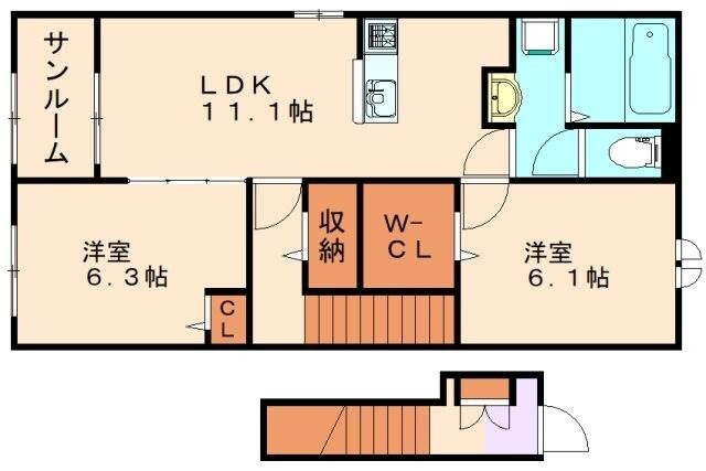 エレガンシアⅠの物件間取画像