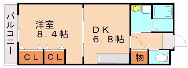 新木屋瀬駅 徒歩3分 2階の物件間取画像
