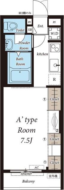 岡町駅 徒歩6分 1階の物件間取画像