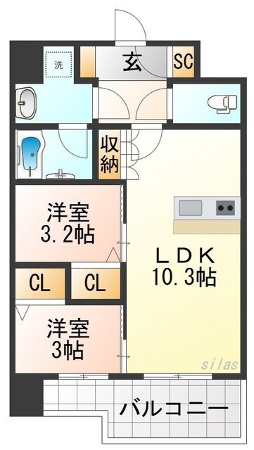 朝潮橋駅 徒歩6分 2階の物件間取画像