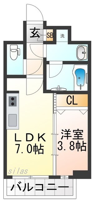 弁天町駅 徒歩9分 3階の物件間取画像