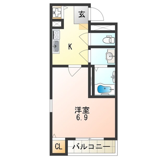 平野駅 徒歩10分 2階の物件間取画像