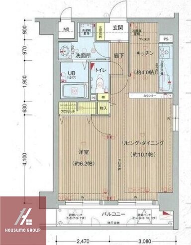プレサンス中之島公園南の物件間取画像