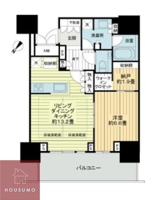 グランドメゾン上町台レジデンスタワーの物件間取画像