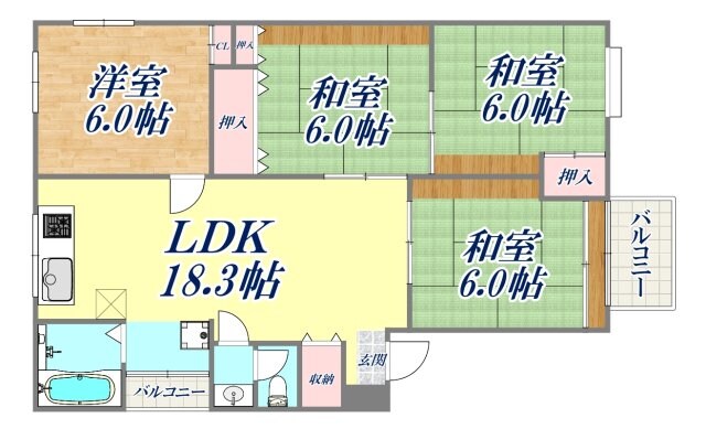 シャンティ森川の物件間取画像