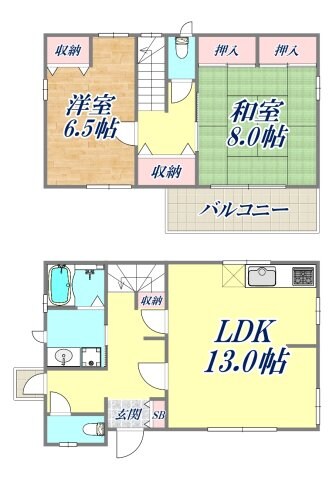 住吉宮町3丁目　貸戸建の物件間取画像