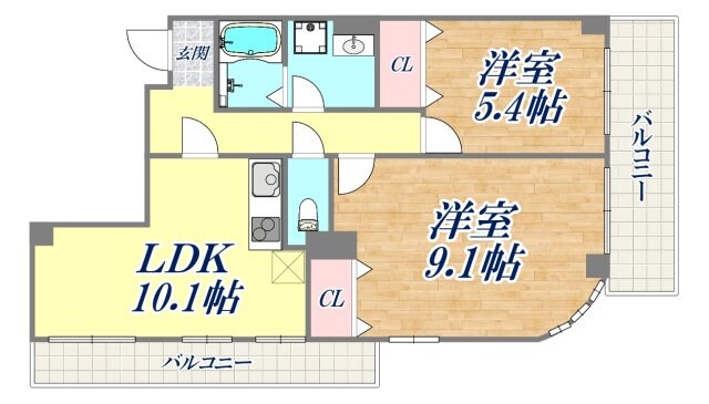 ウィステリア神戸湊川の物件間取画像