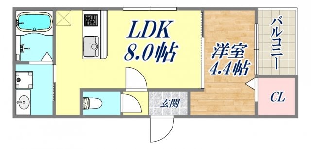 エムグレース神戸湊川の物件間取画像