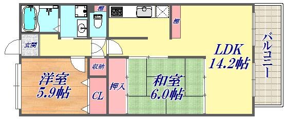 コンセール中道の物件間取画像