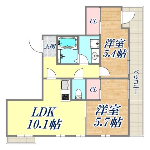 ウィステリア神戸湊川の物件間取画像