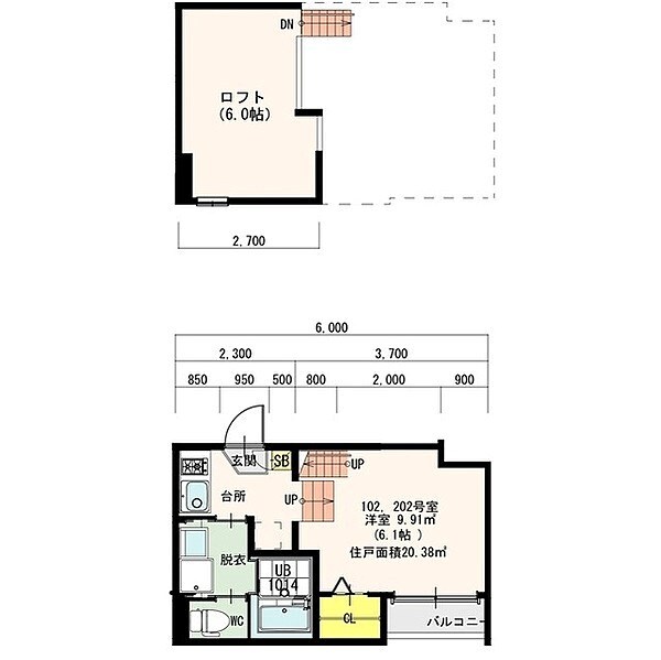 シエルマール柳ヶ枝町の物件間取画像