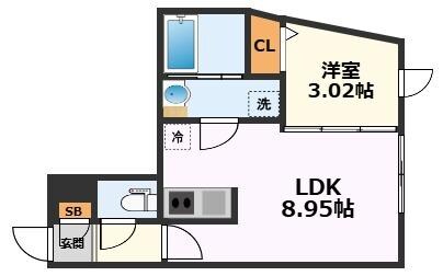 車道駅 徒歩2分 4階の物件間取画像