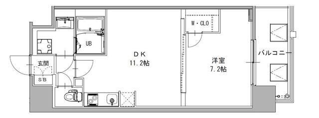 S-RESIDENCE日本橋Qualierの物件間取画像
