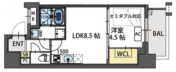 ラ・フォルム天満橋ＥＡＳＴの物件間取画像