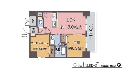ラルジュルーセントオーデン難波の物件間取画像