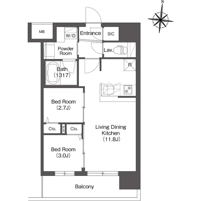 コンフォリア・リヴ新大阪西宮原ソルテラスの物件間取画像