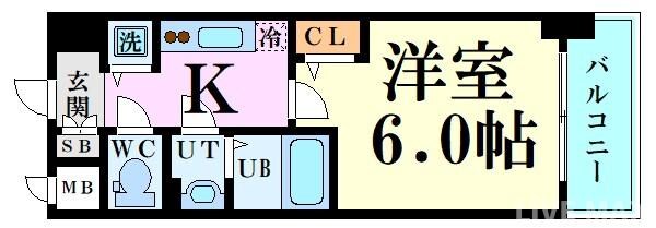 エスリードレジデンス大阪福島　の物件間取画像