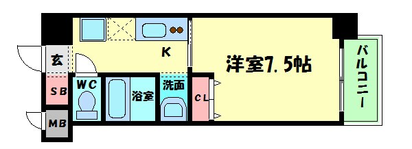 なんば駅 徒歩3分 3階の物件間取画像