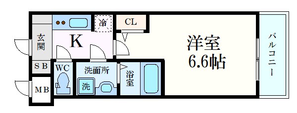 S-RESIDENCE難波大国町Tresの物件間取画像