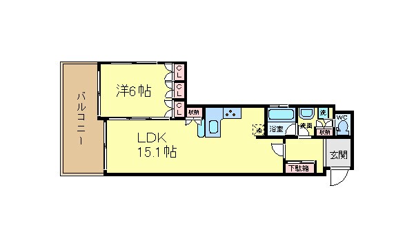 リーガル京都烏丸御池の物件間取画像