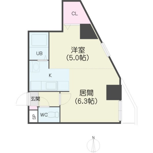 パークヒルズ中央411の物件間取画像