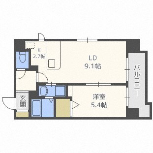 西１８丁目駅 徒歩3分 2階の物件間取画像