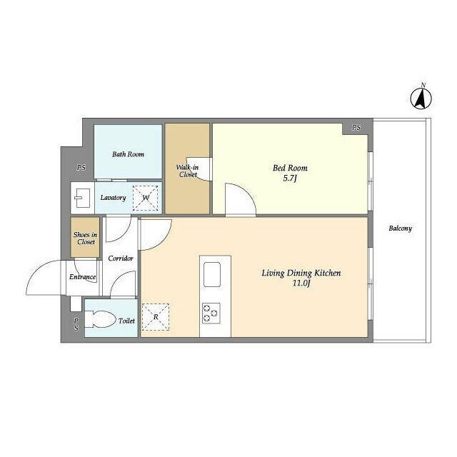 メゾンドオンディーヌの物件間取画像