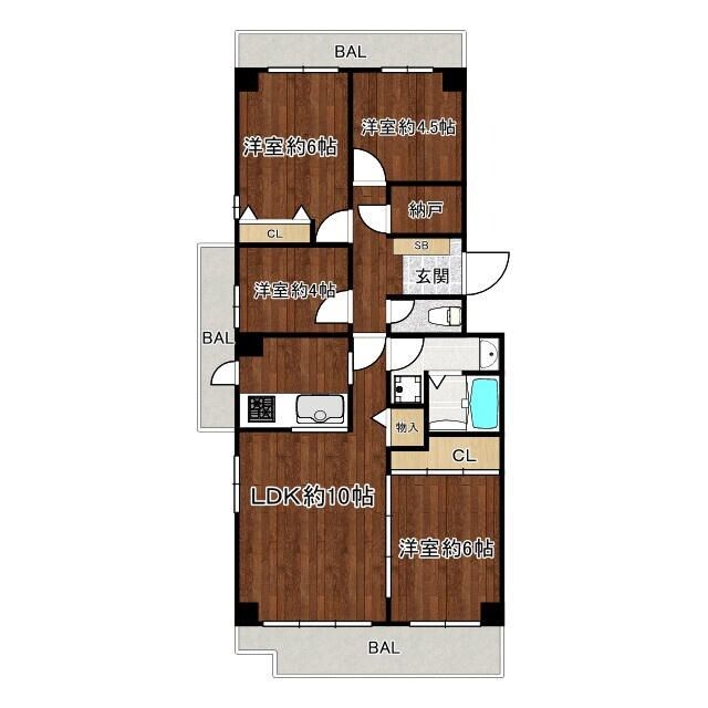 シーアイハイツ和光Ｆ棟の物件間取画像