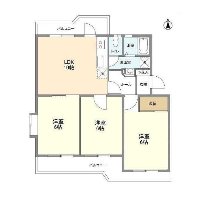 市ヶ谷加賀町アパートＨ棟の物件間取画像