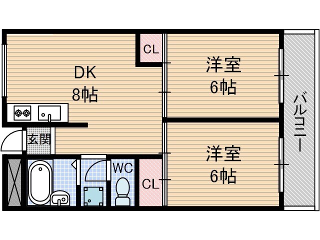 茨木駅 徒歩4分 7階の物件間取画像